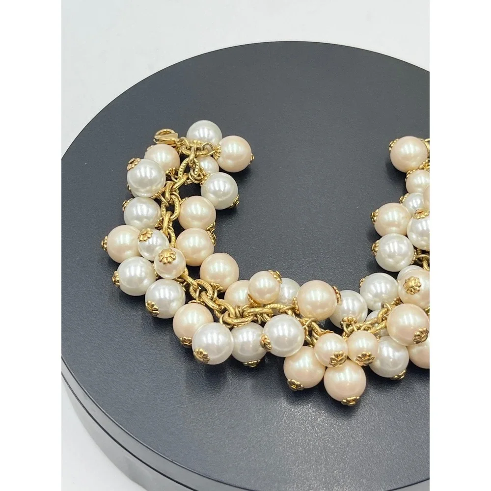 Kate Spade New York White Light Pink Faux Pearl Baubles Cha Cha Bracelet 
8" - Picture 2 of 8